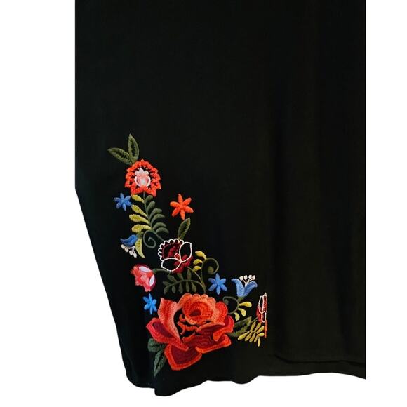 City Chic Embroidered Black Midi Dress – Size 20 – Balloon Sleeves Cinched Waist - Picture 4 of 7